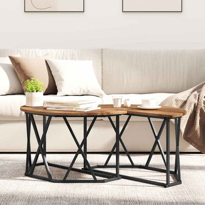 vidaXL Couchtisch Altholz 80 x 80 x 42 cm Ingenieure Holz und Stahl