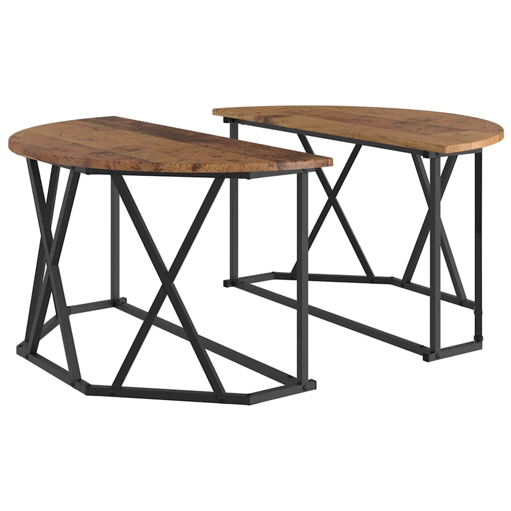 vidaXL Couchtisch Altholz 80 x 80 x 42 cm Ingenieure Holz und Stahl