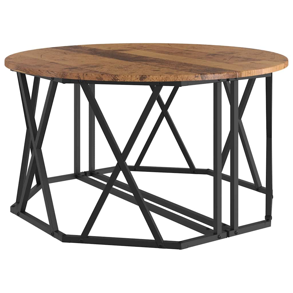 vidaXL Couchtisch Altholz 80 x 80 x 42 cm Ingenieure Holz und Stahl