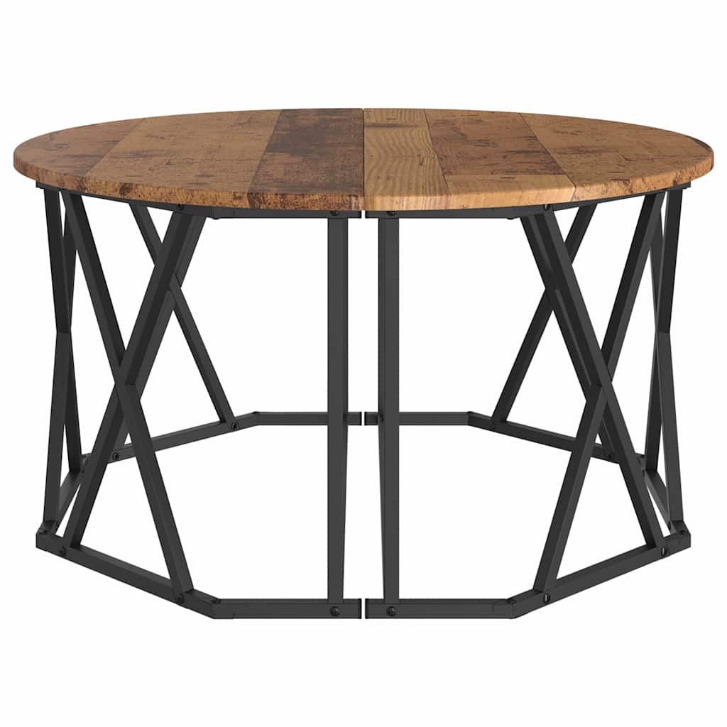 vidaXL Couchtisch Altholz 80 x 80 x 42 cm Ingenieure Holz und Stahl