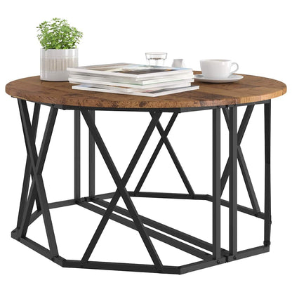 vidaXL Couchtisch Altholz 80 x 80 x 42 cm Ingenieure Holz und Stahl