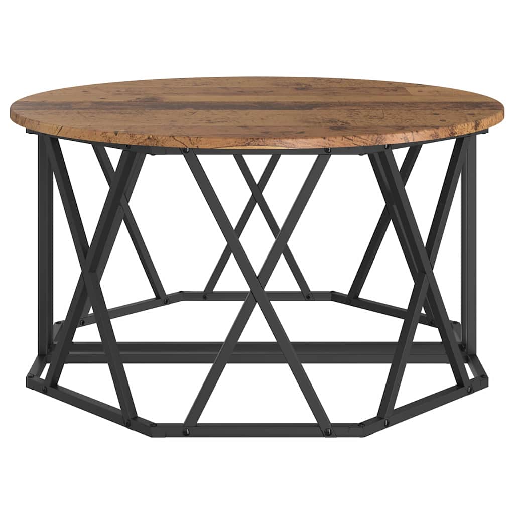 vidaXL Couchtisch Altholz 80 x 80 x 42 cm Ingenieure Holz und Stahl
