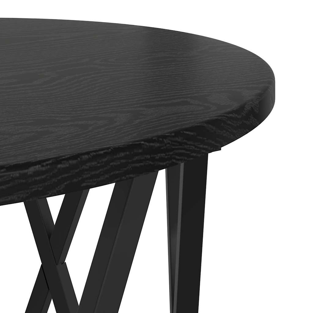 vidaXL Nesting Beistelltisch 3 pcs Schwarz Eichen-Optik