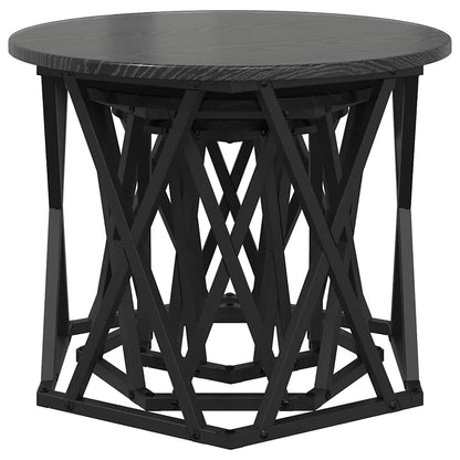 vidaXL Nesting Beistelltisch 3 pcs Schwarz Eichen-Optik