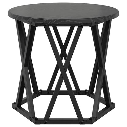 vidaXL Nesting Beistelltisch 3 pcs Schwarz Eichen-Optik