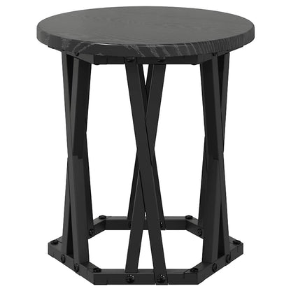 vidaXL Nesting Beistelltisch 3 pcs Schwarz Eichen-Optik