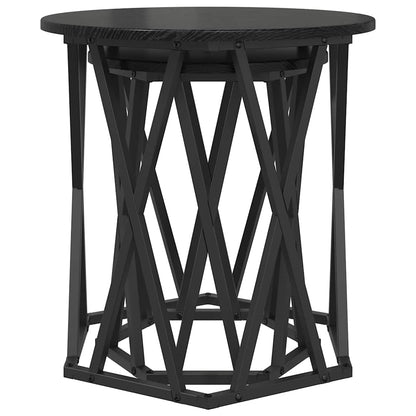 Couchtisch 2 pcs Schwarz Eichen-Optik Ingenieure Holz und Stahl