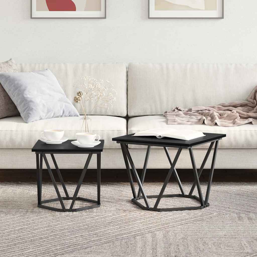 vidaXL Beistelltisch-Set 2 pcs Schwarze Eiche 50 x 50 x 40 cm