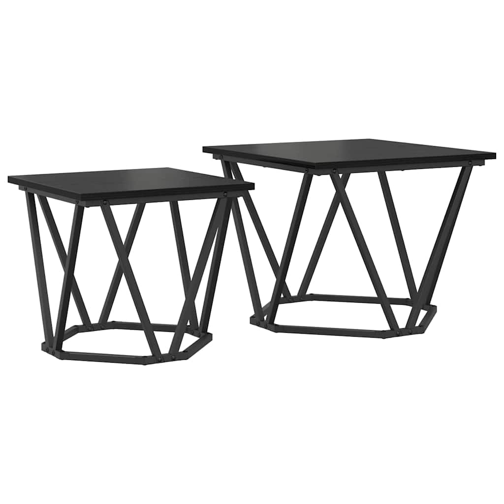 vidaXL Beistelltisch-Set 2 pcs Schwarze Eiche 50 x 50 x 40 cm