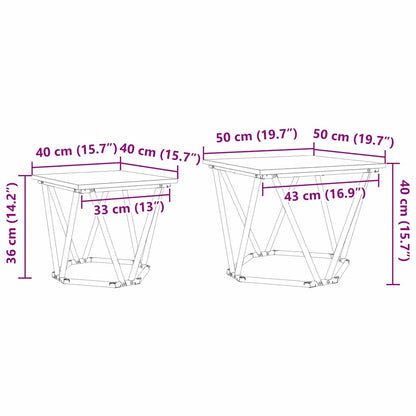 vidaXL Beistelltisch-Set 2 pcs Schwarze Eiche 50 x 50 x 40 cm