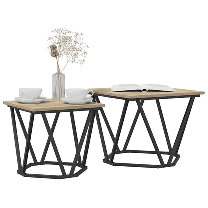 vidaXL Beistelltisch-Set 2 pcs Sonoma-Eiche Ingenieure Holz und Stahl