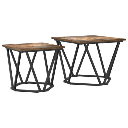 vidaXL Beistelltisch-Set 2 pcs Geräucherte Eiche
