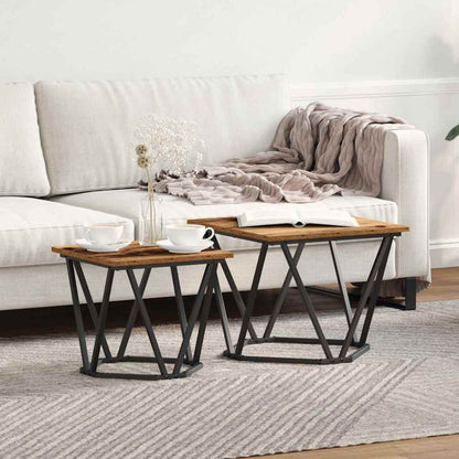 vidaXL Beistelltisch-Set 2 pcs Altholz Ingenieure Holz und Stahl