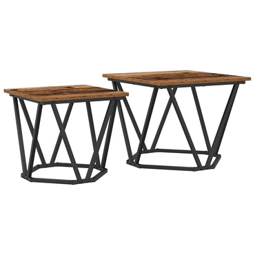vidaXL Beistelltisch-Set 2 pcs Altholz Ingenieure Holz und Stahl