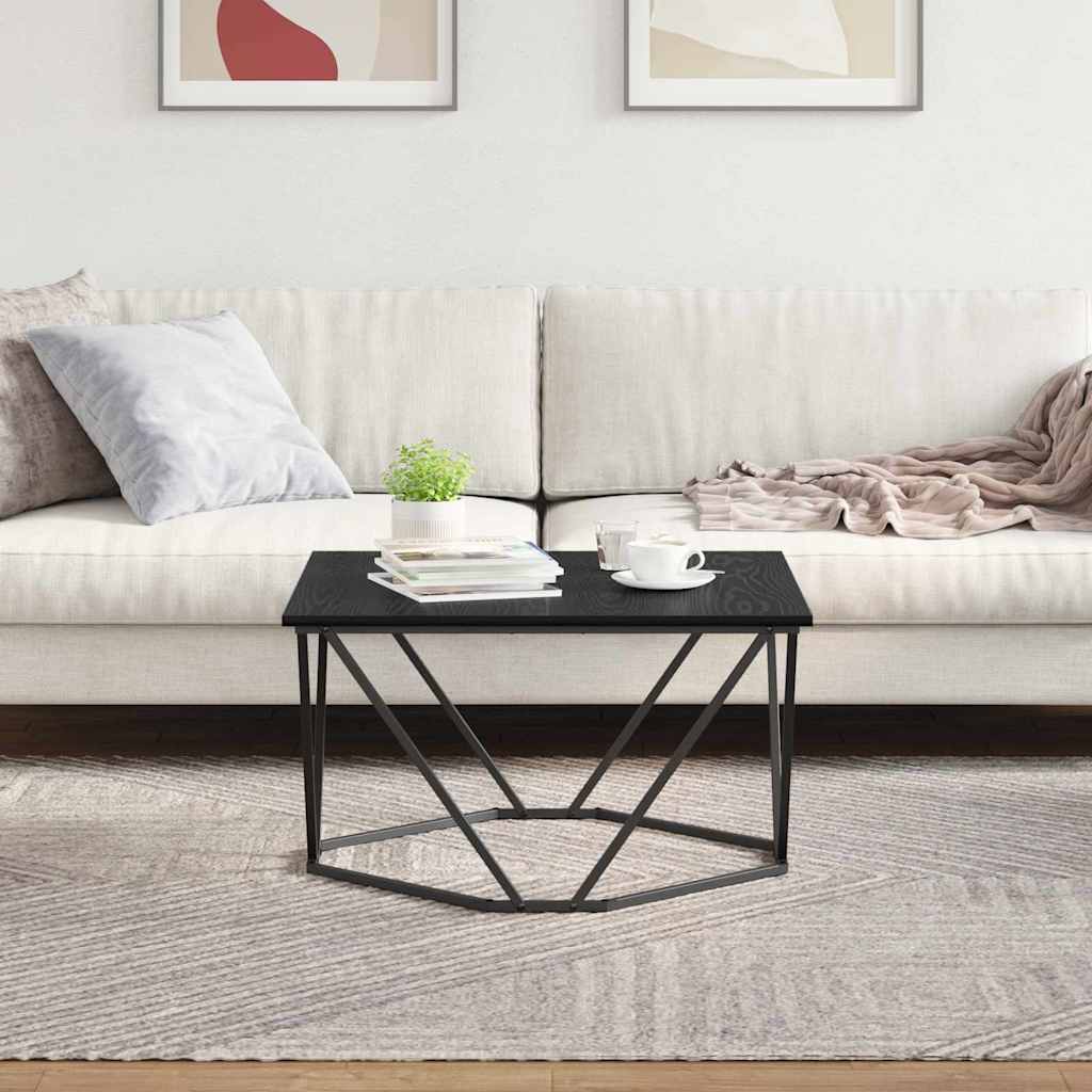 vidaXL Couchtisch Schwarz Eichen-Optik 80 x 80 x 45 cm