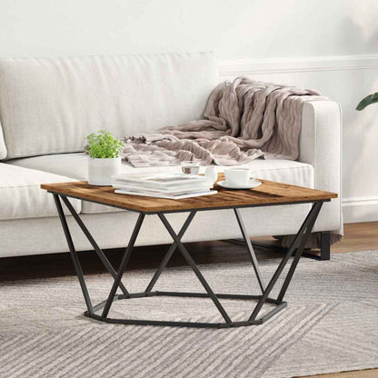 vidaXL Couchtisch Altholz 80 x 80 x 45 cm Ingenieure Holz und Stahl