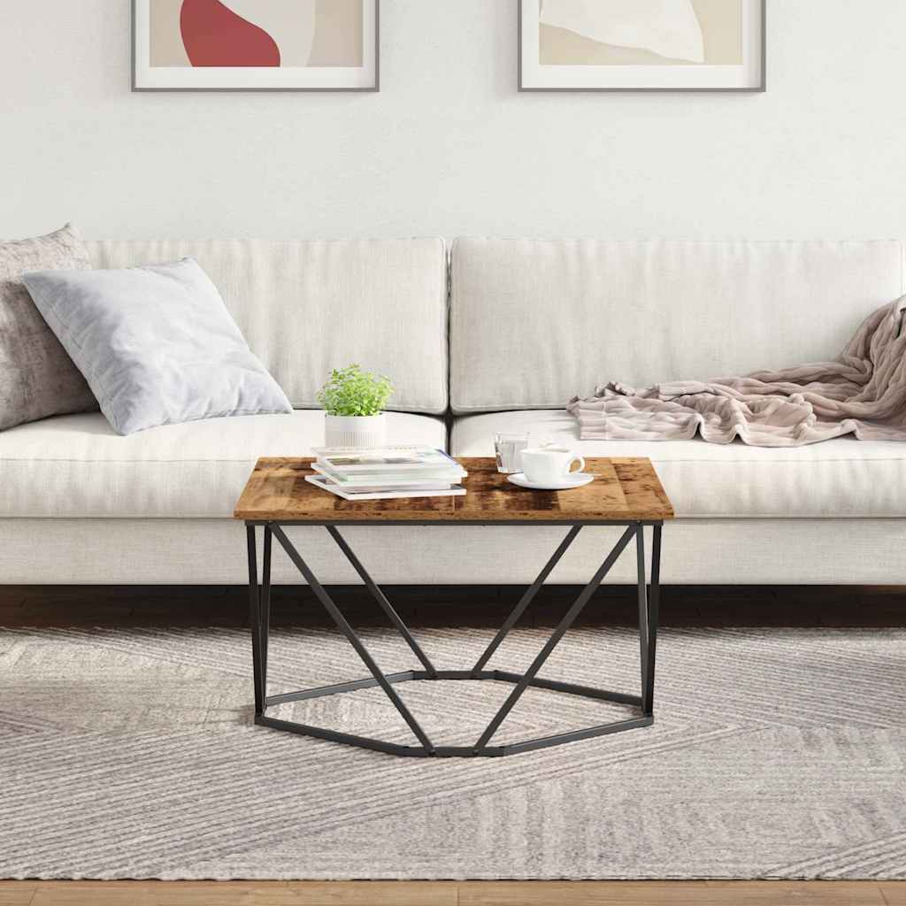 vidaXL Couchtisch Altholz 80 x 80 x 45 cm Ingenieure Holz und Stahl