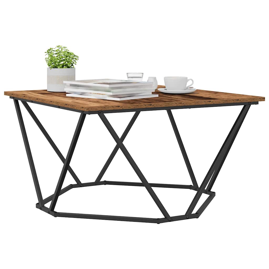 vidaXL Couchtisch Altholz 80 x 80 x 45 cm Ingenieure Holz und Stahl