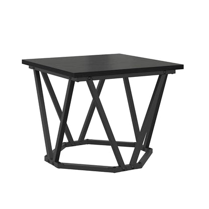 vidaXL Couchtisch 3 pcs Schwarz Eichen-Optik Ingenieure Holz und Stahl