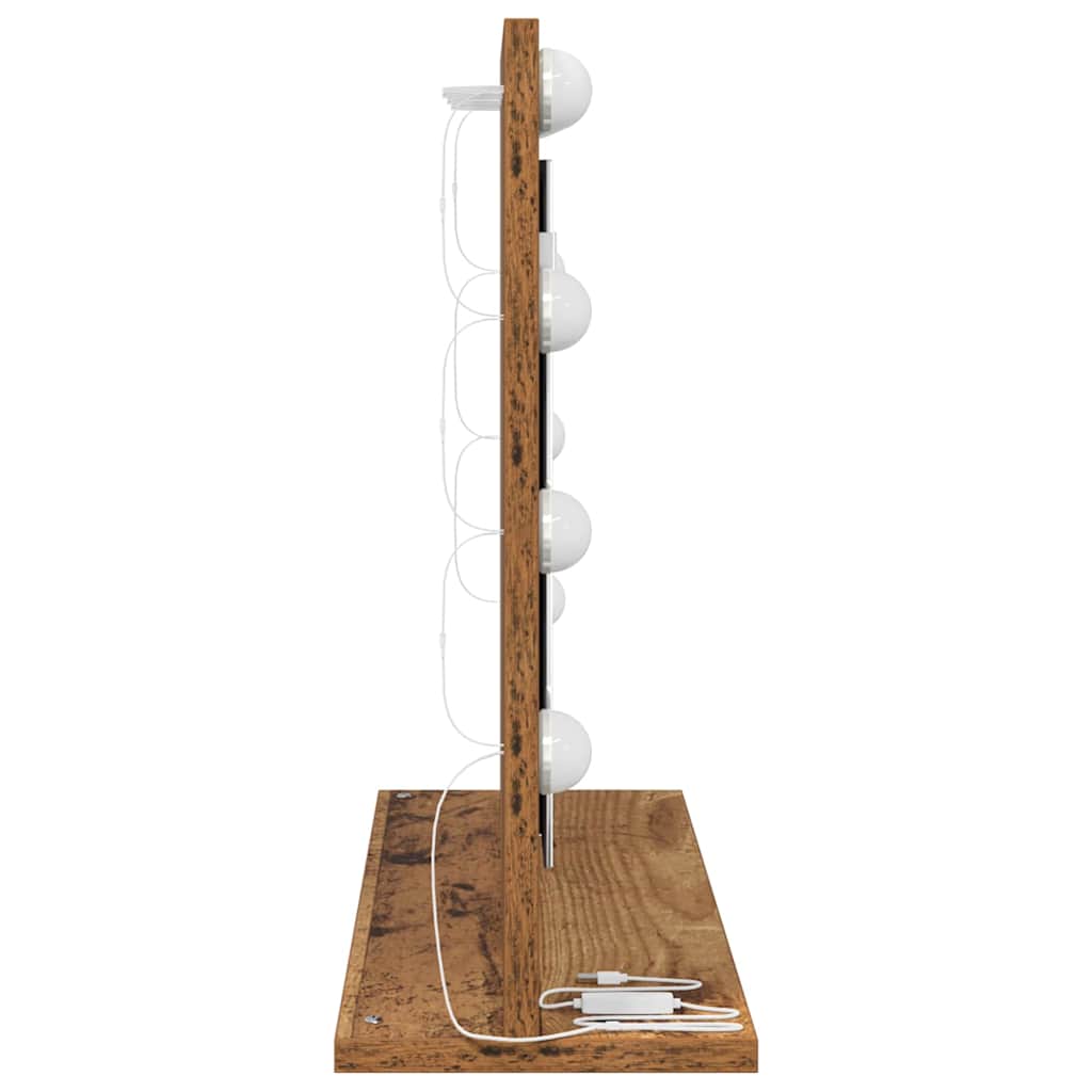 Waschtischspiegel Rechtwinklig Altholz 60 x 45 x 18 cm