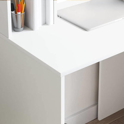 vidaXL Schreibtisch mit Regal Weiß 91 x 50 x 149 cm Holzwerkstoff