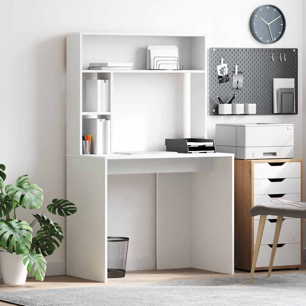 vidaXL Schreibtisch mit Regal Weiß 91 x 50 x 149 cm Holzwerkstoff