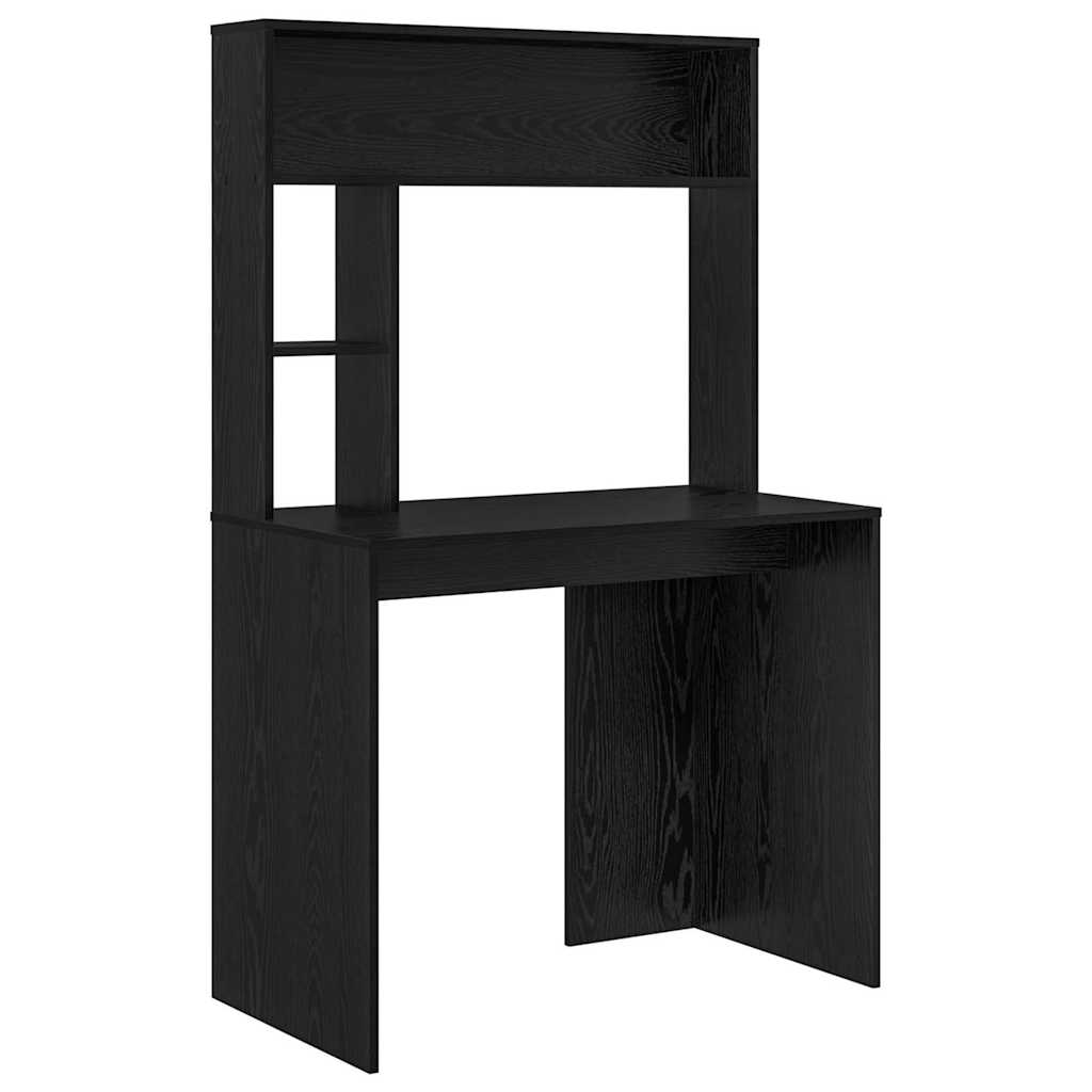 vidaXL Schreibtisch mit Regal Schwarz Eichen-Optik 91 x 50 x 149 cm