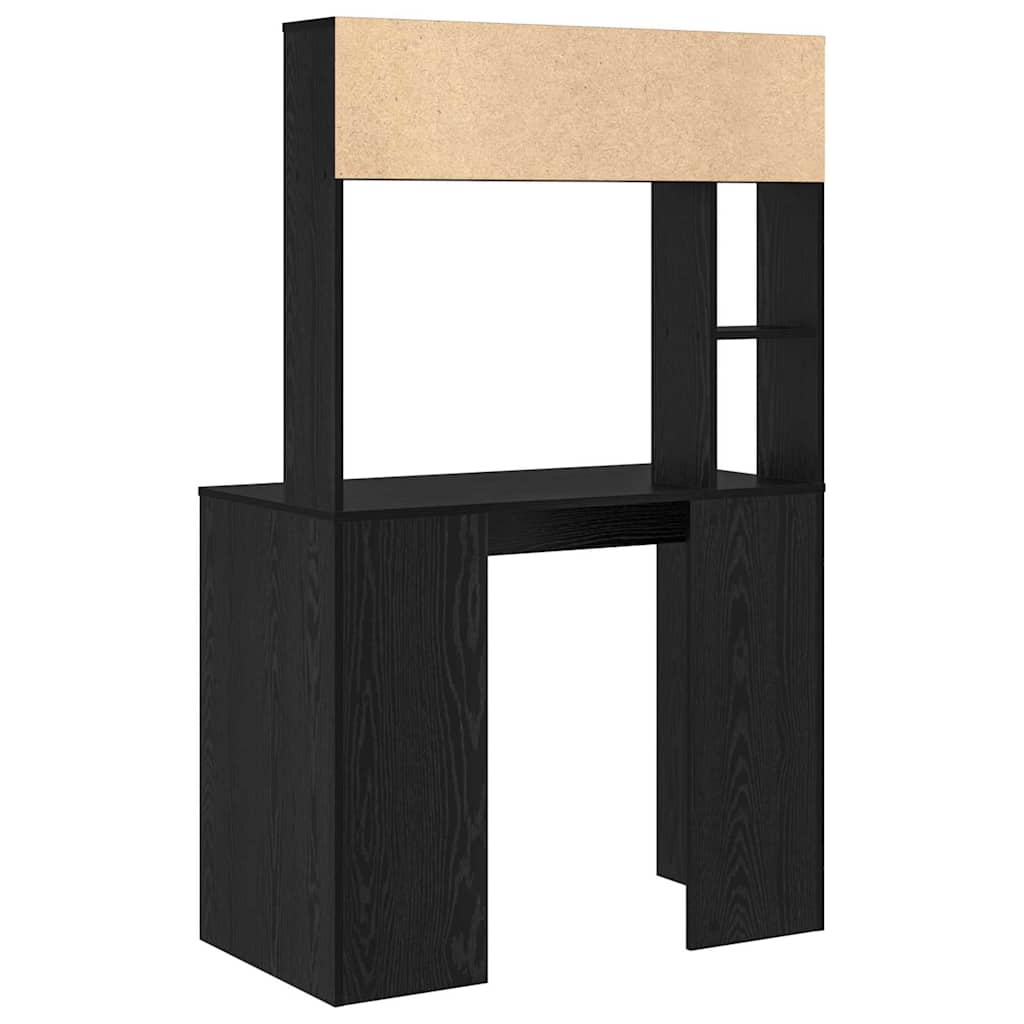 vidaXL Schreibtisch mit Regal Schwarz Eichen-Optik 91 x 50 x 149 cm