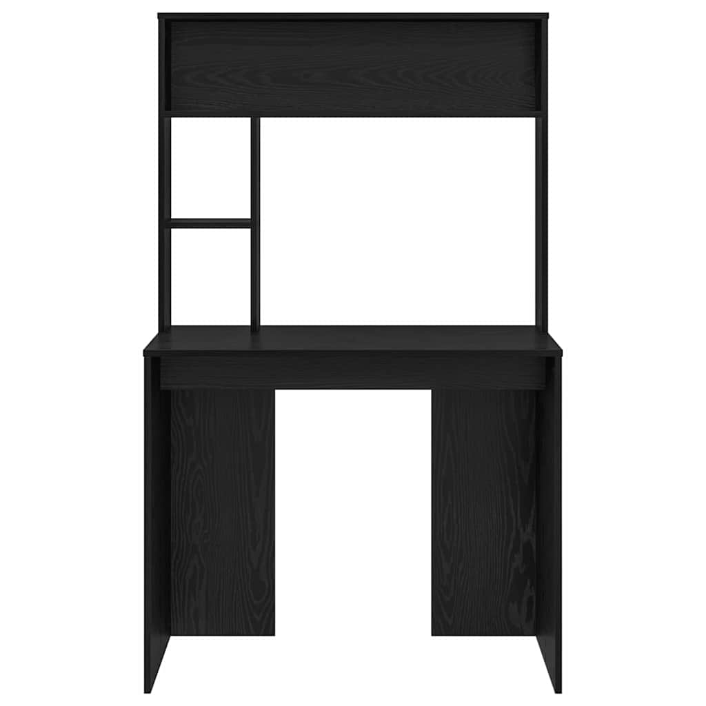 vidaXL Schreibtisch mit Regal Schwarz Eichen-Optik 91 x 50 x 149 cm