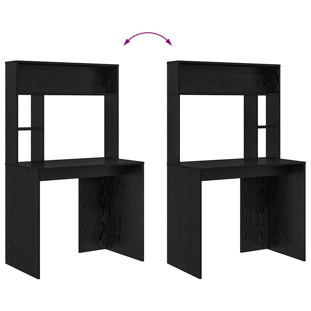 vidaXL Schreibtisch mit Regal Schwarz Eichen-Optik 91 x 50 x 149 cm