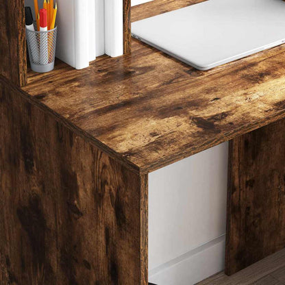 vidaXL Schreibtisch Geräucherte Eiche 91 x 50 x 149 cm Holzwerkstoff