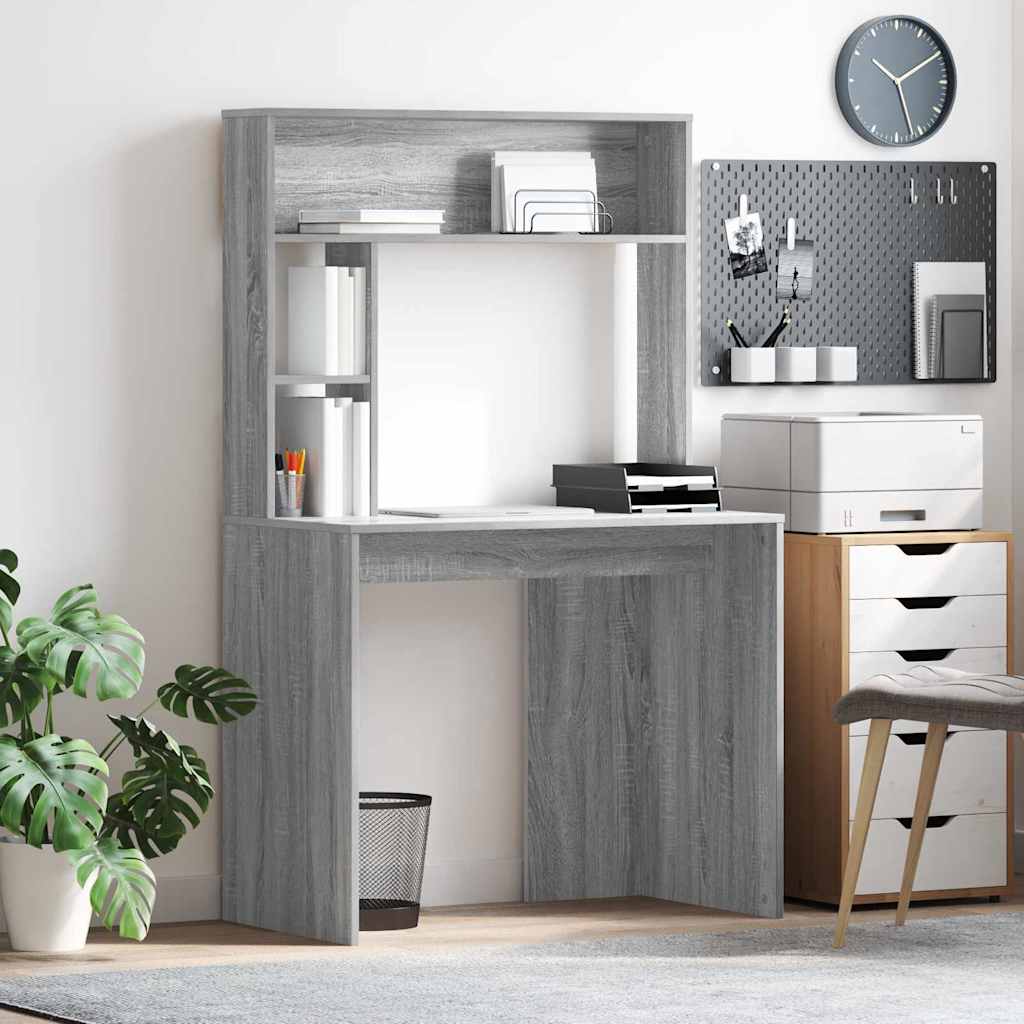vidaXL Schreibtisch Graues Sonoma 91 x 50 x 149 cm Holzwerkstoff