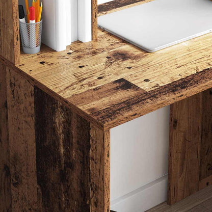 vidaXL Schreibtisch mit Regal Altholz 91 x 50 x 149 cm Holzwerkstoff