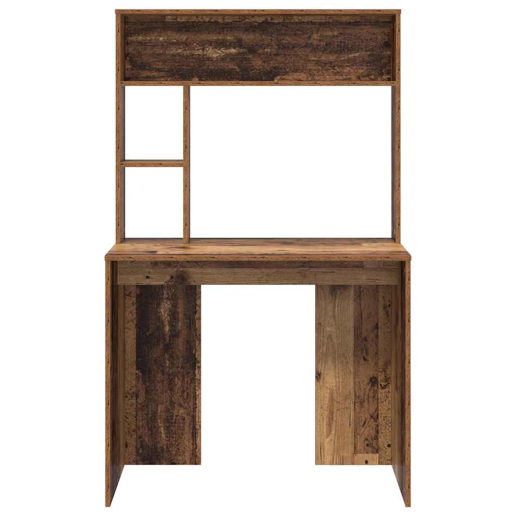 vidaXL Schreibtisch mit Regal Altholz 91 x 50 x 149 cm Holzwerkstoff