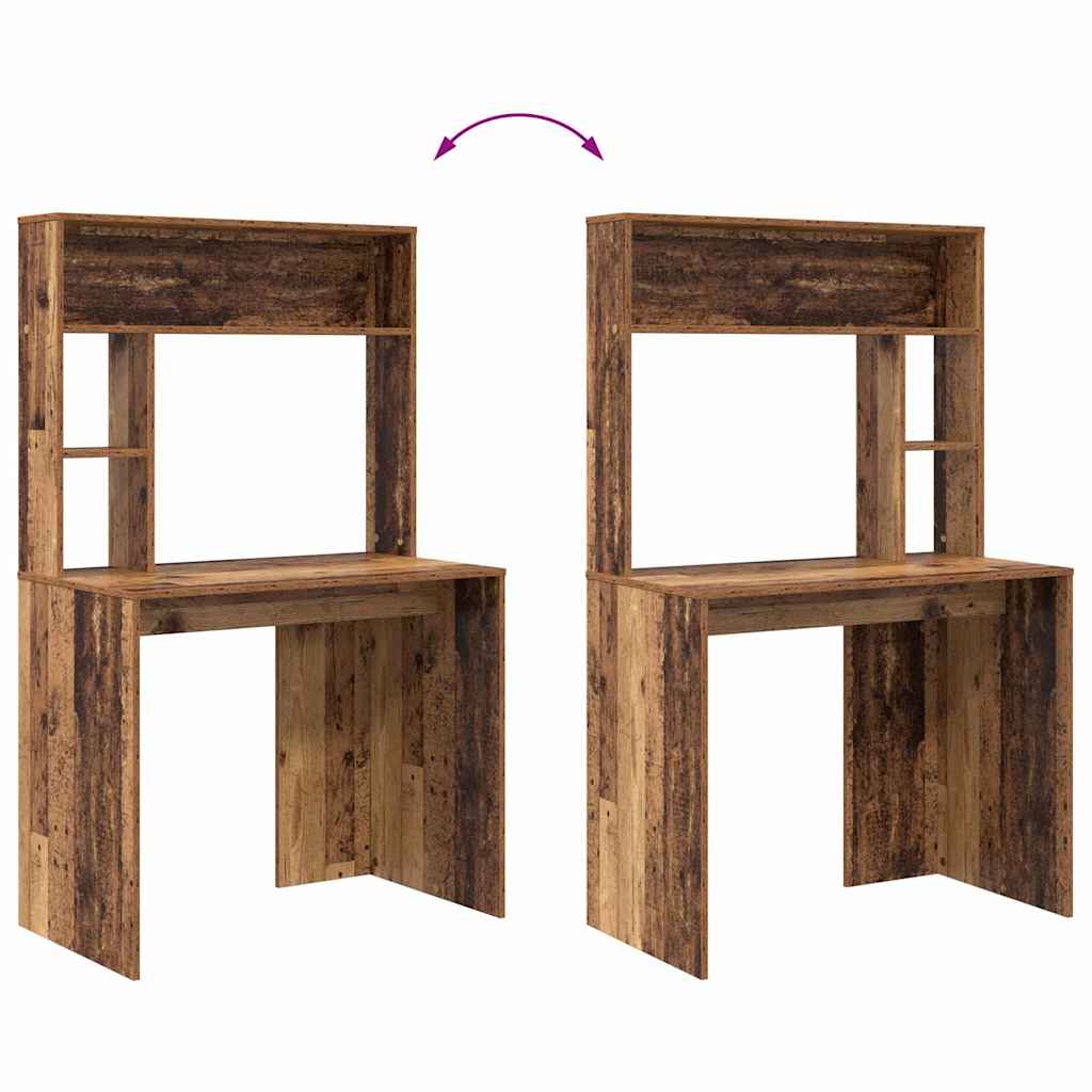 vidaXL Schreibtisch mit Regal Altholz 91 x 50 x 149 cm Holzwerkstoff