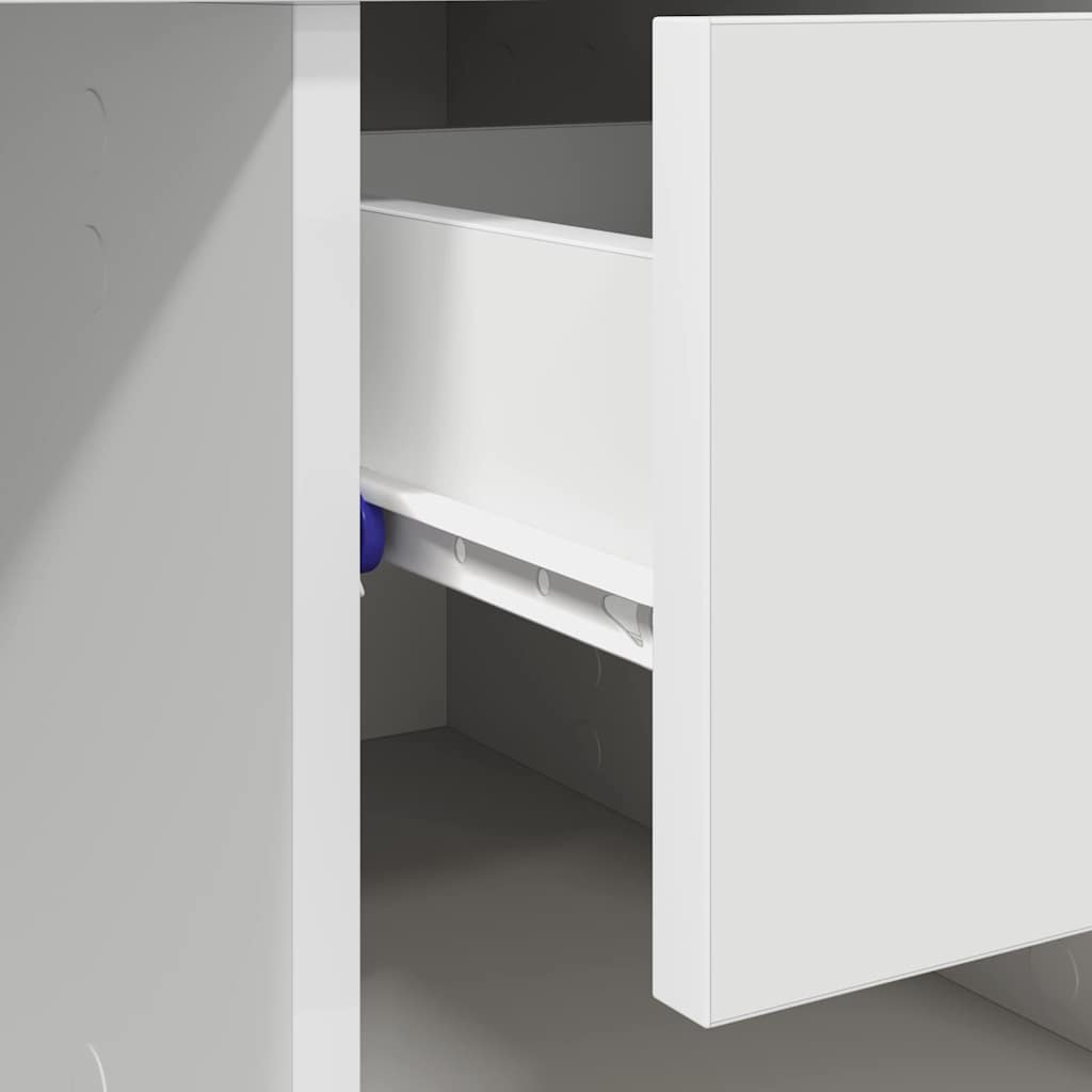 vidaXL Schreibtisch mit Schubladen Weiß 90 x 49 x 75 cm Holzwerkstoff