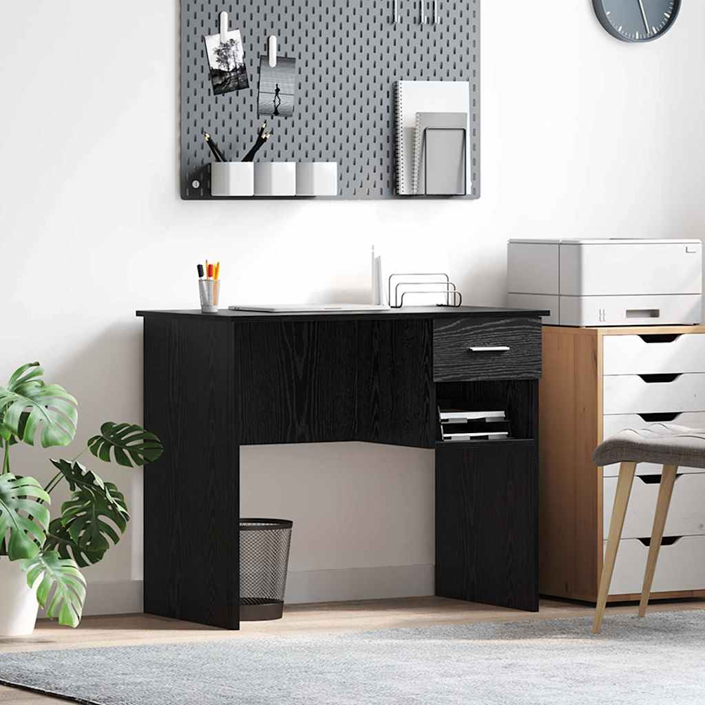 vidaXL Schreibtisch Schwarz Eichen-Optik 90 x 49 x 75 cm Holzwerkstoff
