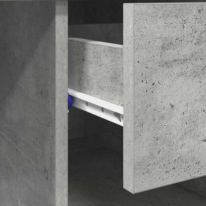 vidaXL Schreibtisch mit Regal Beton Grau 90 x 49 x 75 cm Holzwerkstoff
