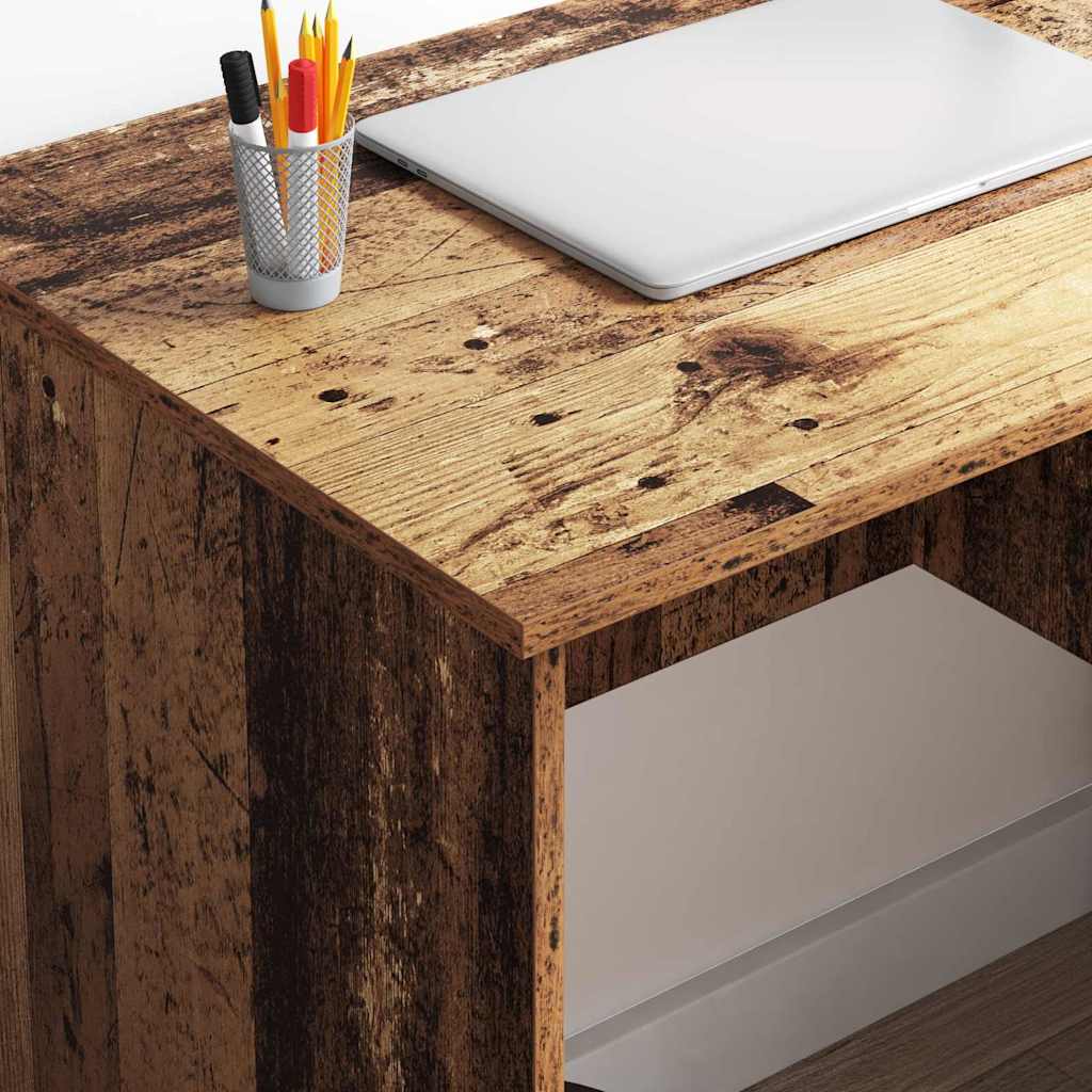 vidaXL Schreibtisch mit Regal Altholz 90 x 49 x 75 cm Holzwerkstoff