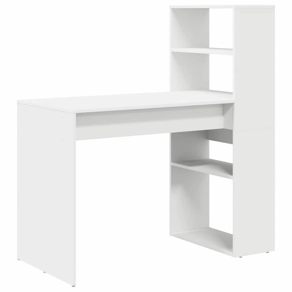 vidaXL Schreibtisch mit Regal Weiß 113 x 54 x 120 cm Holzwerkstoff