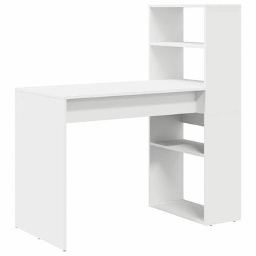 vidaXL Schreibtisch mit Regal Weiß 113 x 54 x 120 cm Holzwerkstoff