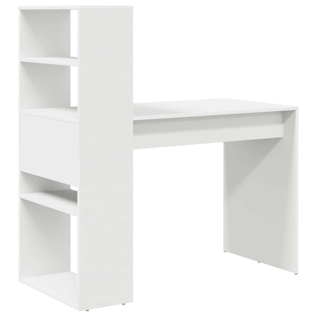 vidaXL Schreibtisch mit Regal Weiß 113 x 54 x 120 cm Holzwerkstoff