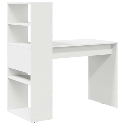 vidaXL Schreibtisch mit Regal Weiß 113 x 54 x 120 cm Holzwerkstoff