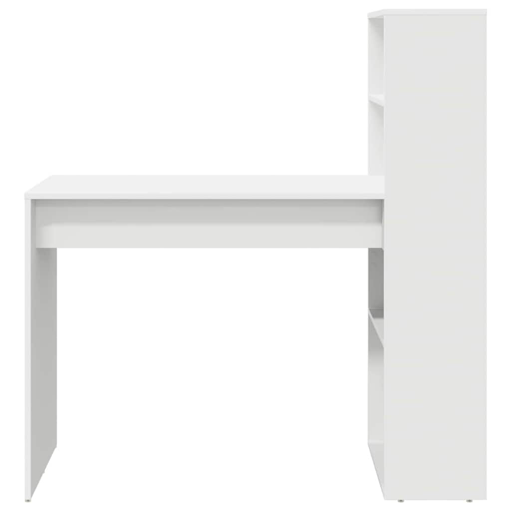 vidaXL Schreibtisch mit Regal Weiß 113 x 54 x 120 cm Holzwerkstoff