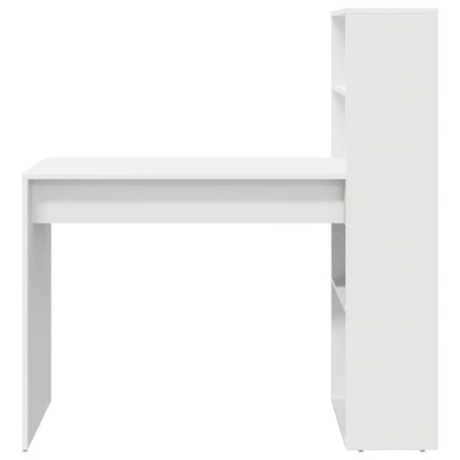 vidaXL Schreibtisch mit Regal Weiß 113 x 54 x 120 cm Holzwerkstoff