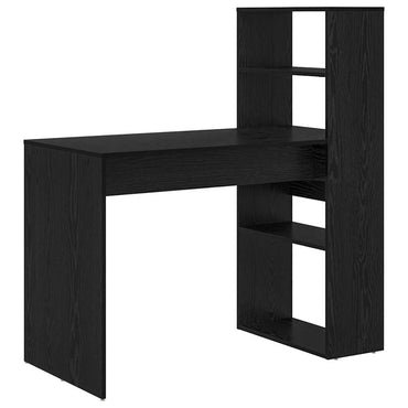 vidaXL Schreibtisch mit Regal Schwarz Eichen-Optik 113 x 54 x 120 cm