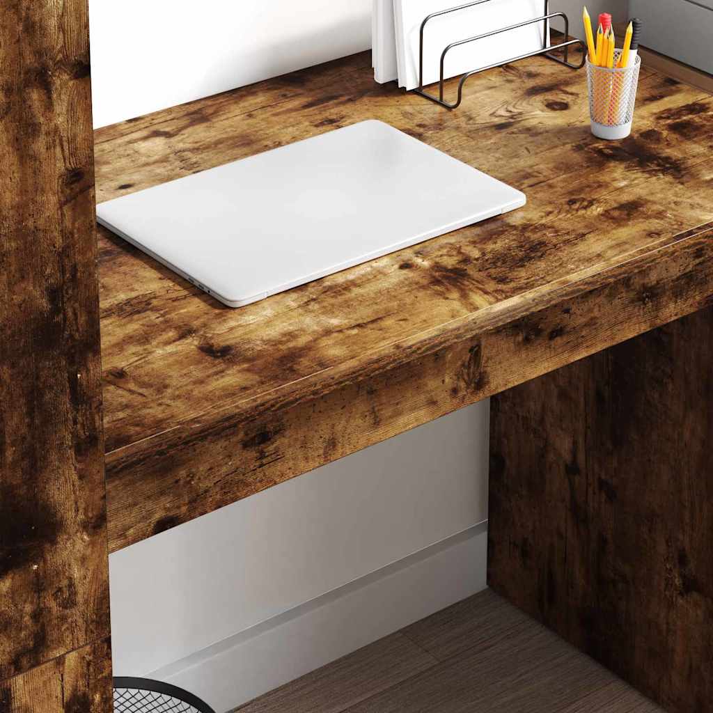 vidaXL Schreibtisch Geräucherte Eiche 113 x 54 x 120 cm Holzwerkstoff
