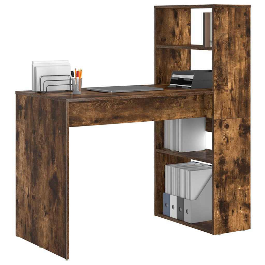 vidaXL Schreibtisch Geräucherte Eiche 113 x 54 x 120 cm Holzwerkstoff