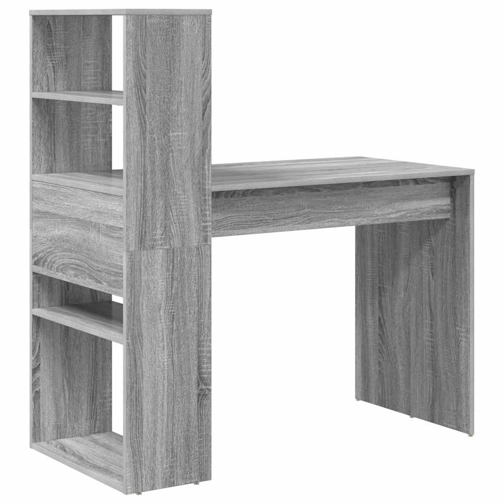 vidaXL Schreibtisch Graues Sonoma 113 x 54 x 120 cm Holzwerkstoff