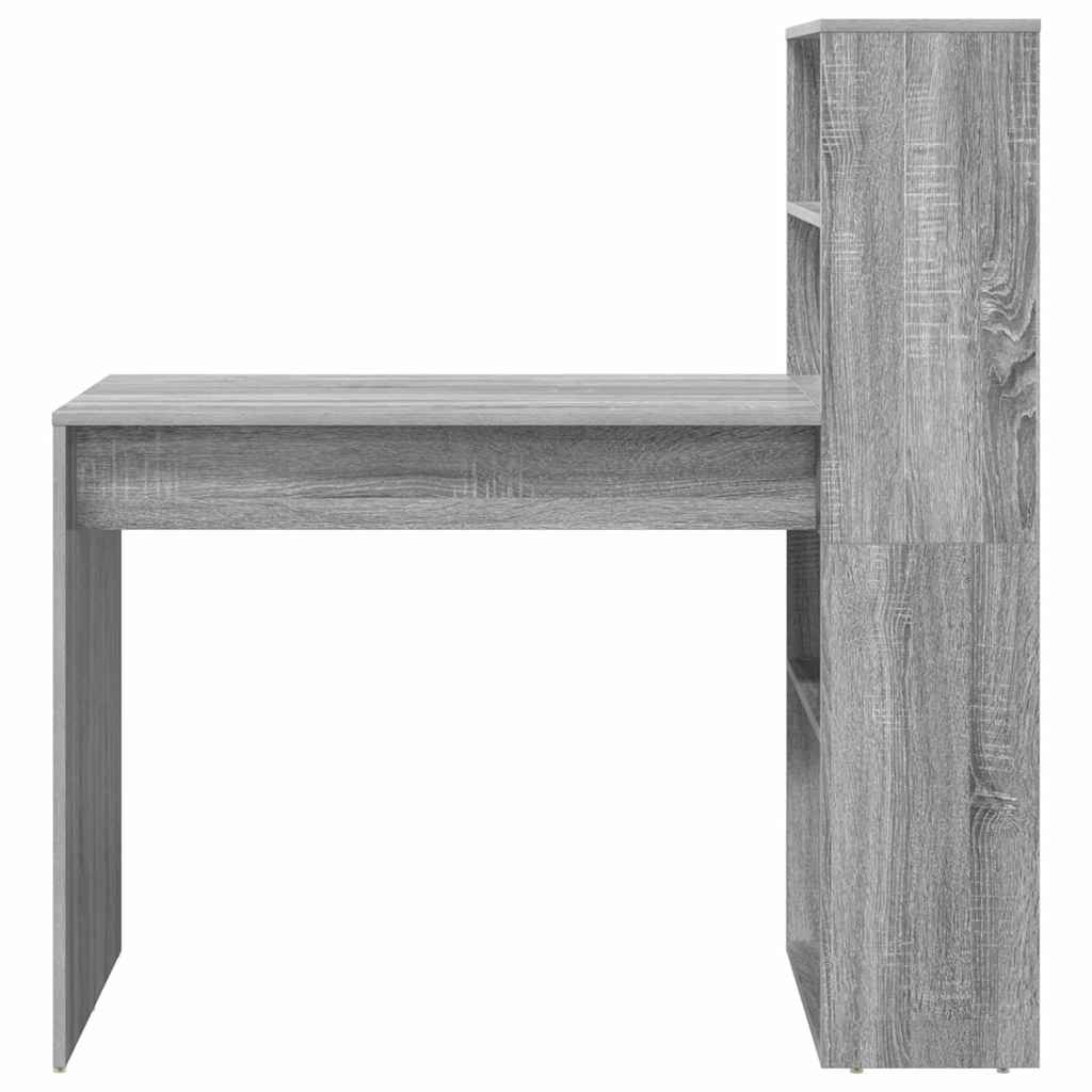 vidaXL Schreibtisch Graues Sonoma 113 x 54 x 120 cm Holzwerkstoff